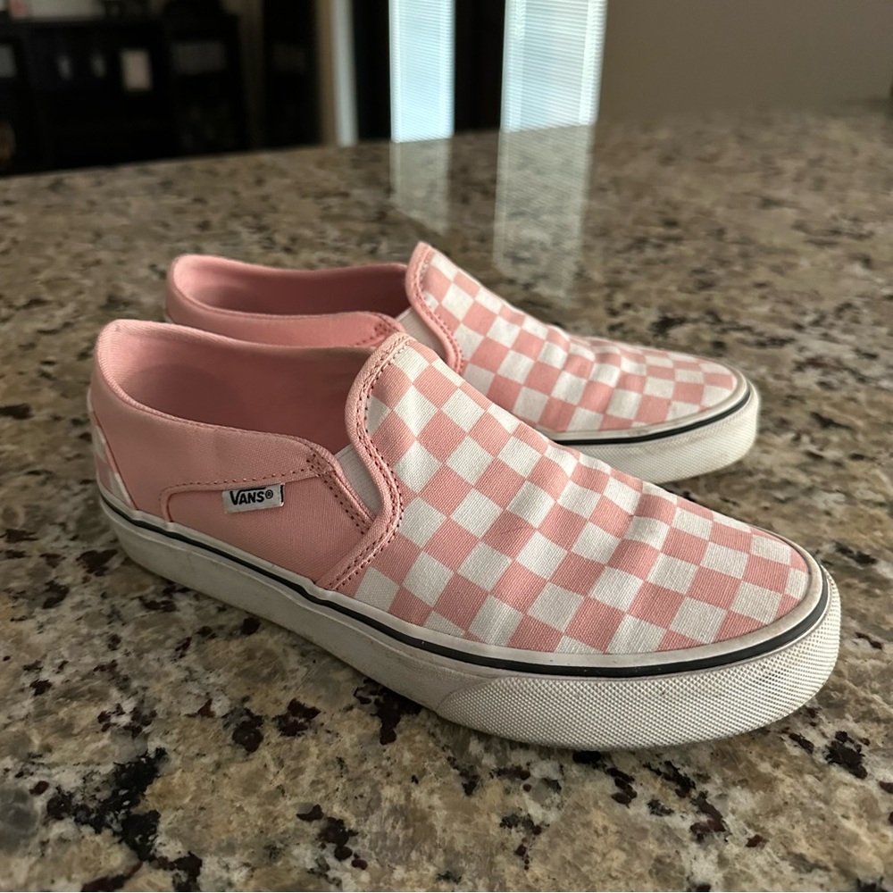 Vans Slip-On Checkerboard Sneakers - Pink/White - Picture 2 of 4